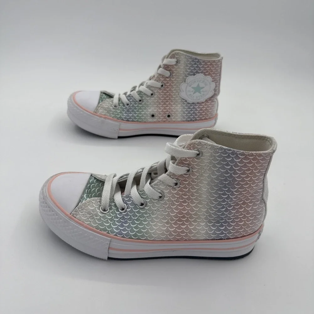 Girls Chuck Taylor All Star Lift Platform Mermaid Scales High Top Sneaker Sz 3